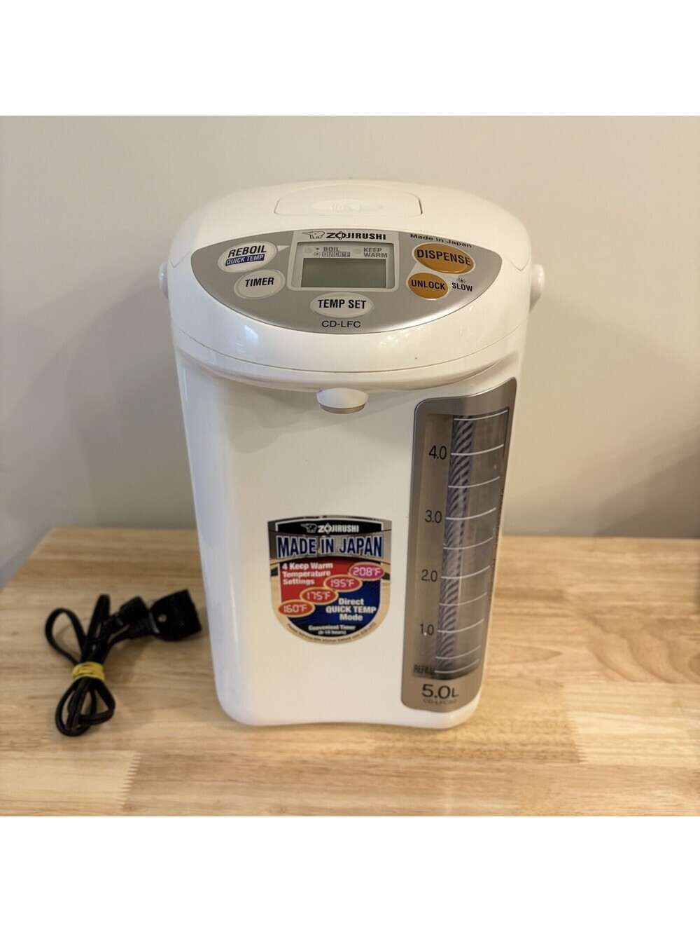 Zojirushi CD-LFC50 Panorama Window Water Boiler Warmer 169oz 5 Liter White